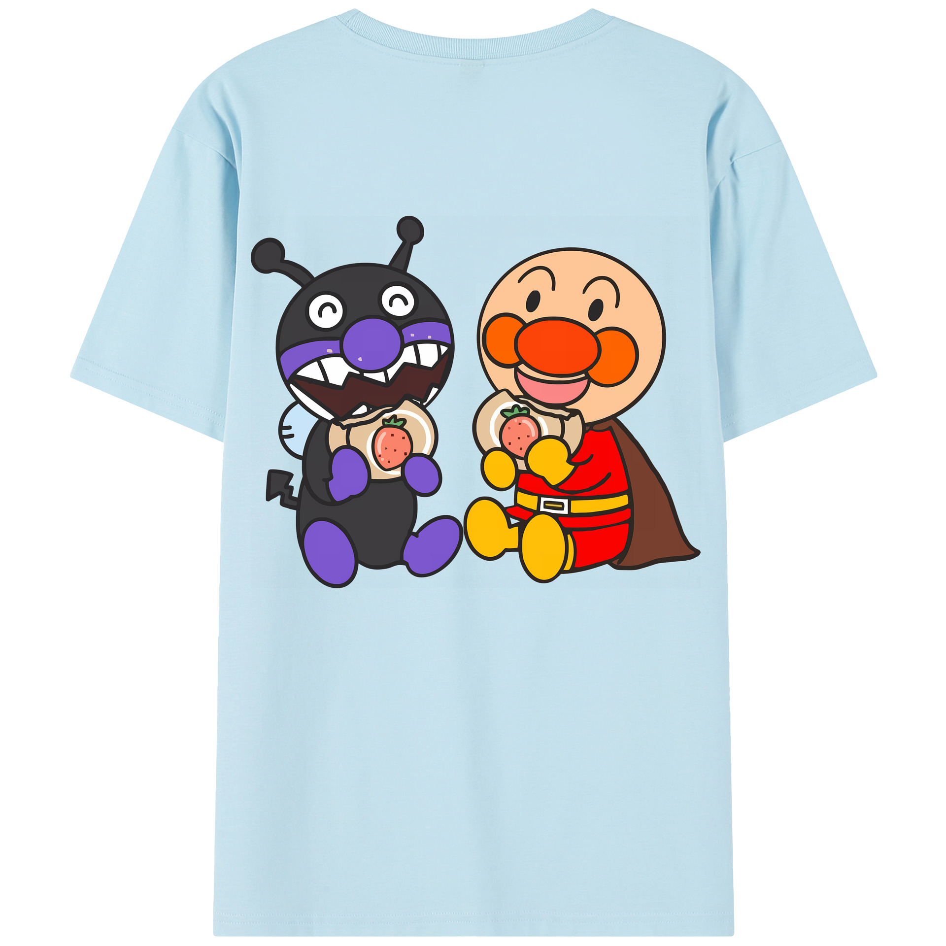 （画像用） アンパンマン Anpanman 綿100％半袖Tシャツ（背面プリント）
